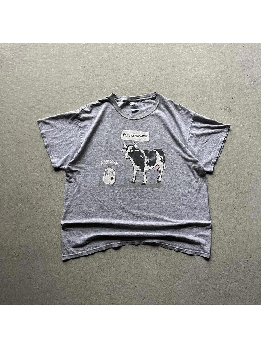 Vintage Y2K Star Wars Parody Cow Graphic T-Shirt